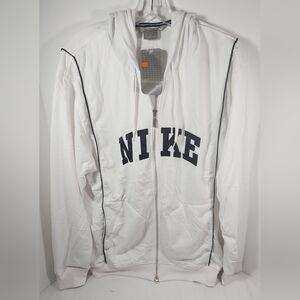 NWT VINTAGE Nike Tennis Men's Full Zip Sweatshirt Size Extra Large, White *RARE*